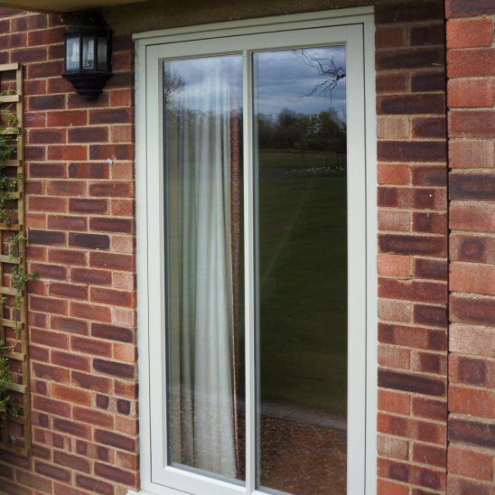 Timber full length window in Suffolk