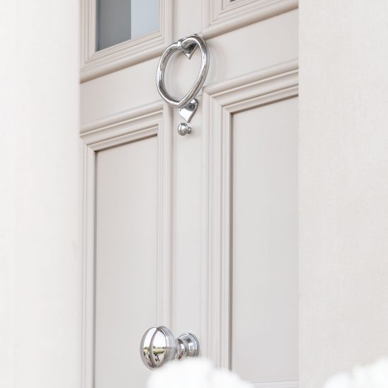 Timber Entrance Door with Heart Knocker