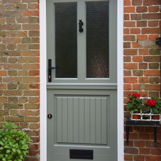 Timber Stable Door with Black Doctors Door Knocker