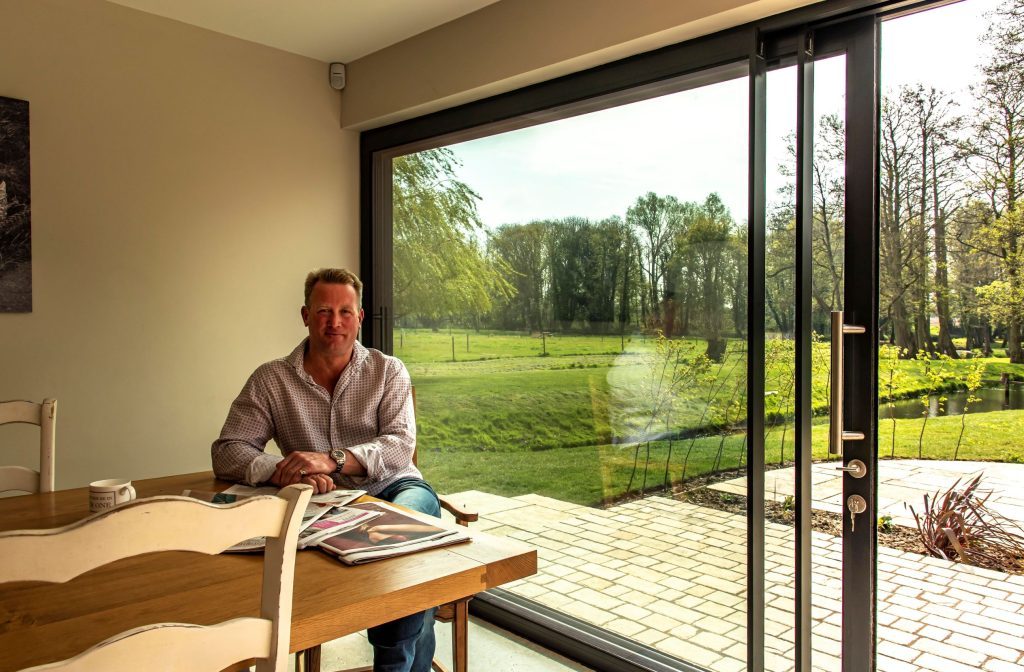 Iain Jamie with his Aluminium Sliding Doors