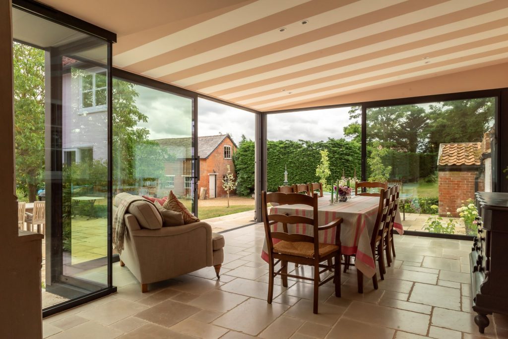 Sunflex sliding patio doors with fixed panel windows