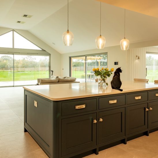 Matt Agate Grey Sunflex ultra slim sliding doors with 20mm sightlines