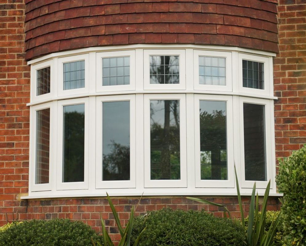 Engineered timber bay window with leaded lights