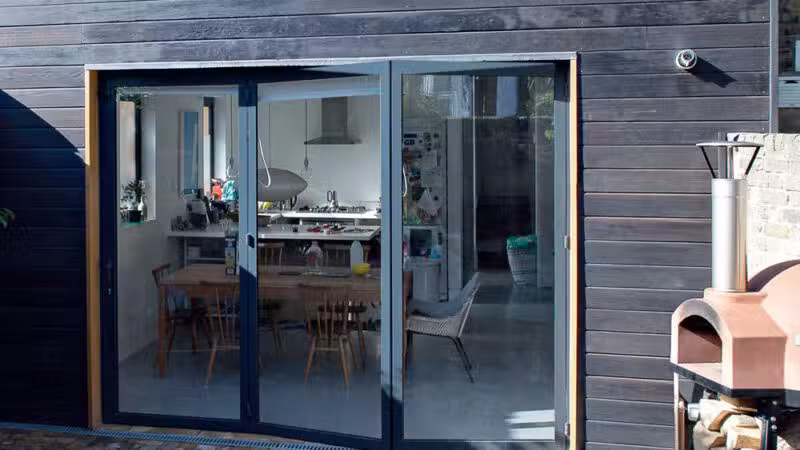 picture of bifold doors in partially open part-vent positionb