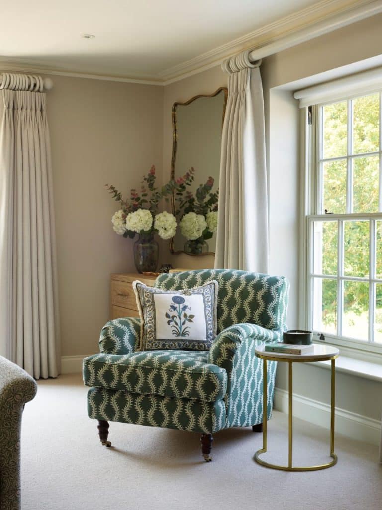Slim timber sash window in Farrow & Ball Slipper Satin