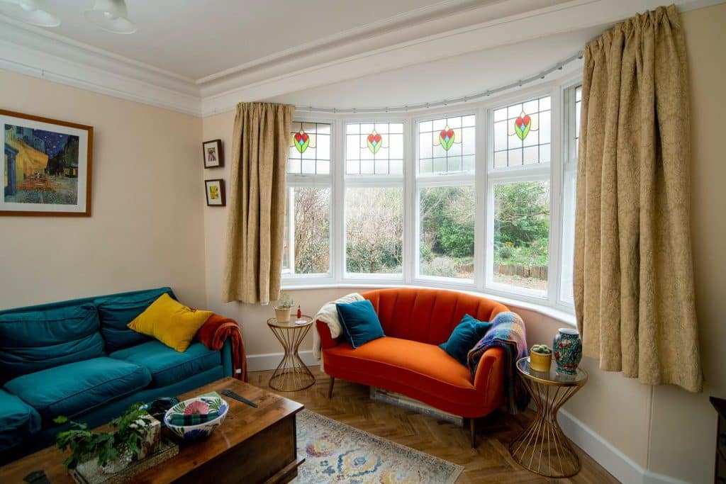 Secondary Glazing in a timber bay window within a formal lounge