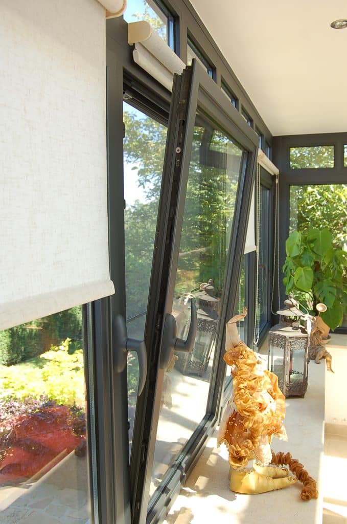 Tilt and turn window with garden path in front